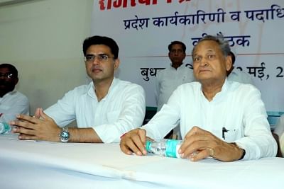 Rajasthan Chief Minister Ashok Gehlot and Deputy Chief Minister Sachin Pilot. (Photo: Ravi Shankar Vyas/IANS)