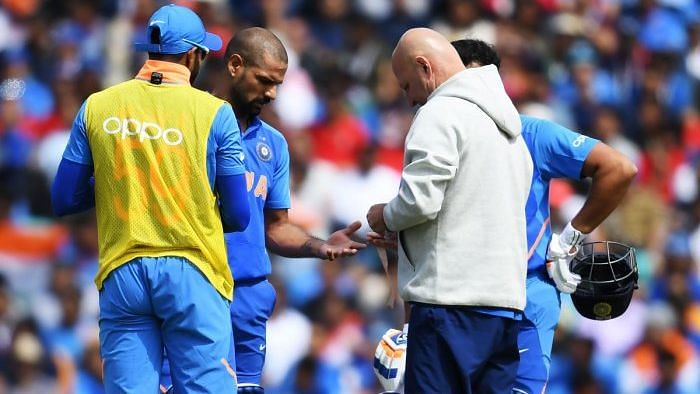 Shikhar Dhawan got injured during India’s World Cup match against Australia.