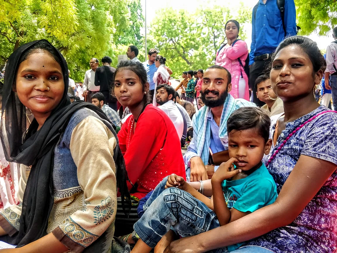 Rinky, extreme right, has got her son along as well – his first Jantar Mantar protest. “I want him to understand this world, it is my world,” she says.