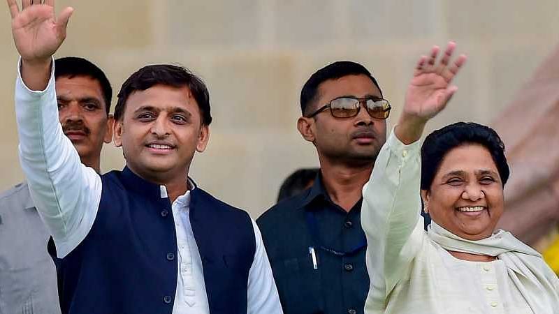 Mayawati and Akhilesh Yadav from their alliance days.
