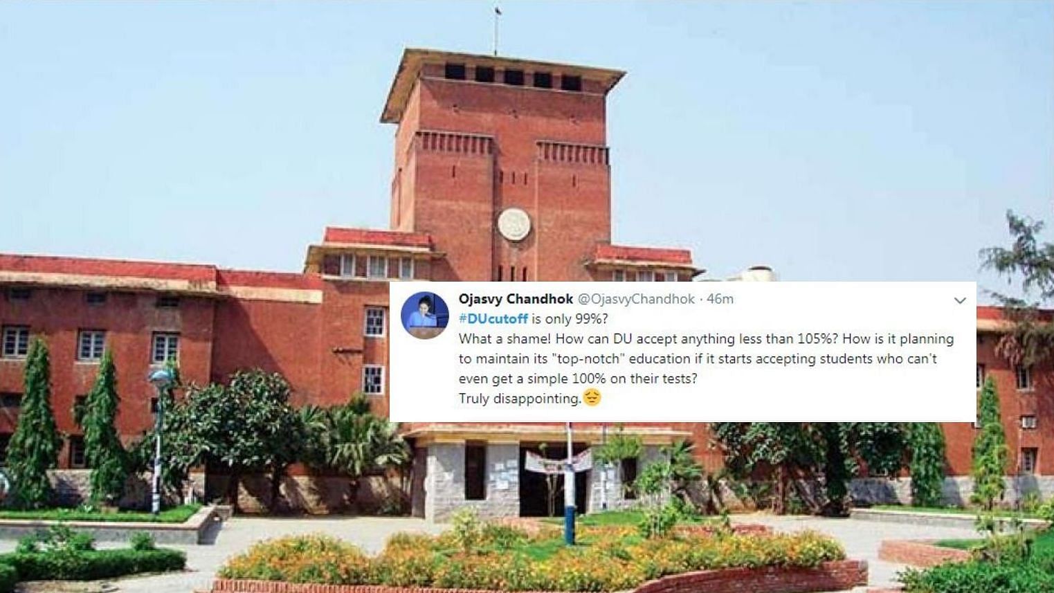Twitter was abuzz with discussion around the ‘impossible’ marks that students have to achieve for admissions in DU.