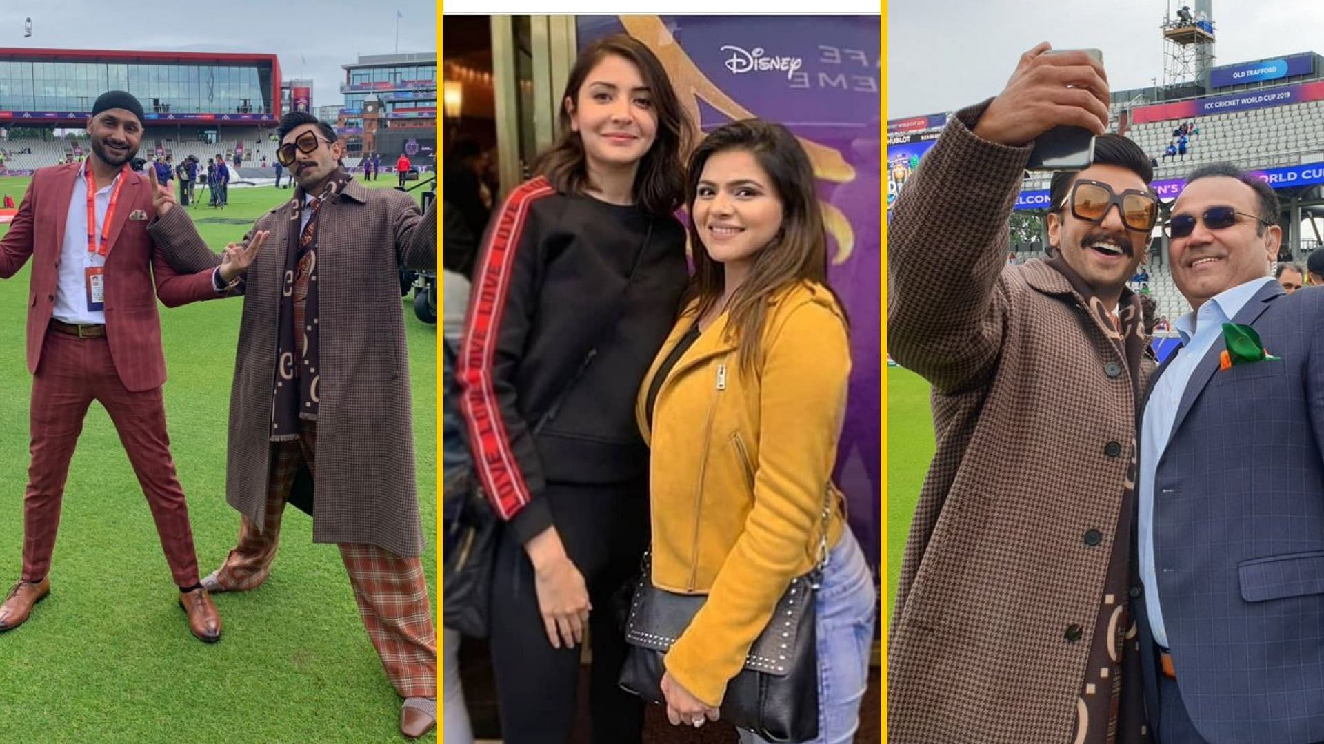 Ranveer and Anushka at the India vs Pakistan match in England