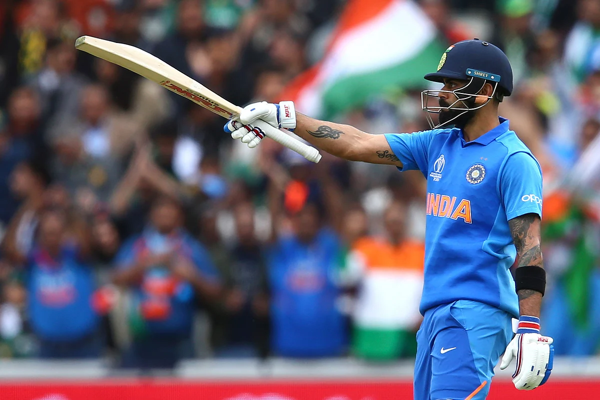 Virat Kohli got out on 77 against Pakistan in Sunday’s ICC World Cup match.