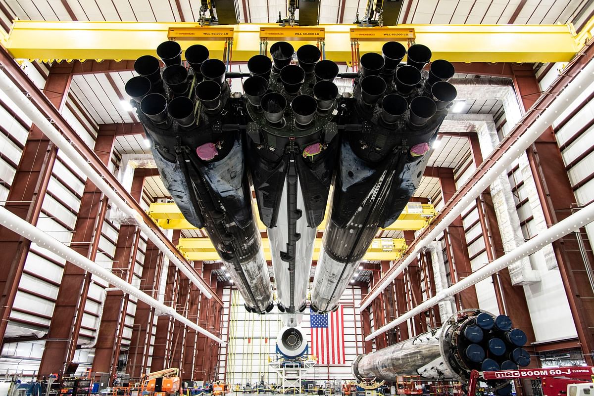 It was the third flight of SpaceX’s Falcon Heavy rocket, but the first ordered by the military.