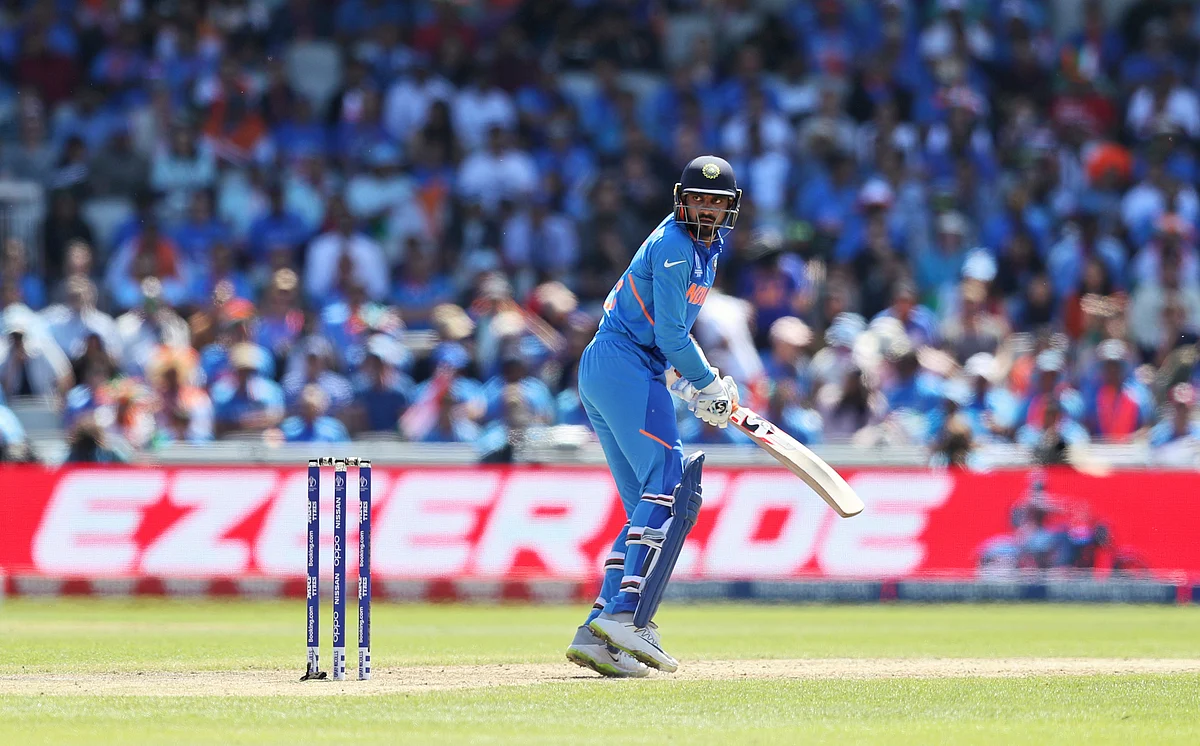 India’s Vijay Shankar looks back to see the ball being caught by West Indies’ Shai Hope resulting in his dismissal.
