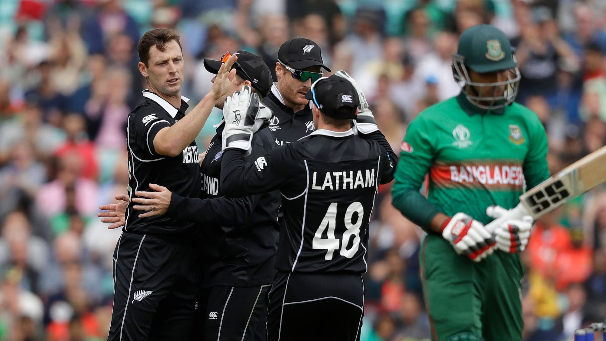 New Zealand beat Bangladesh by 2 wickets in the 2019 ICC World Cup.