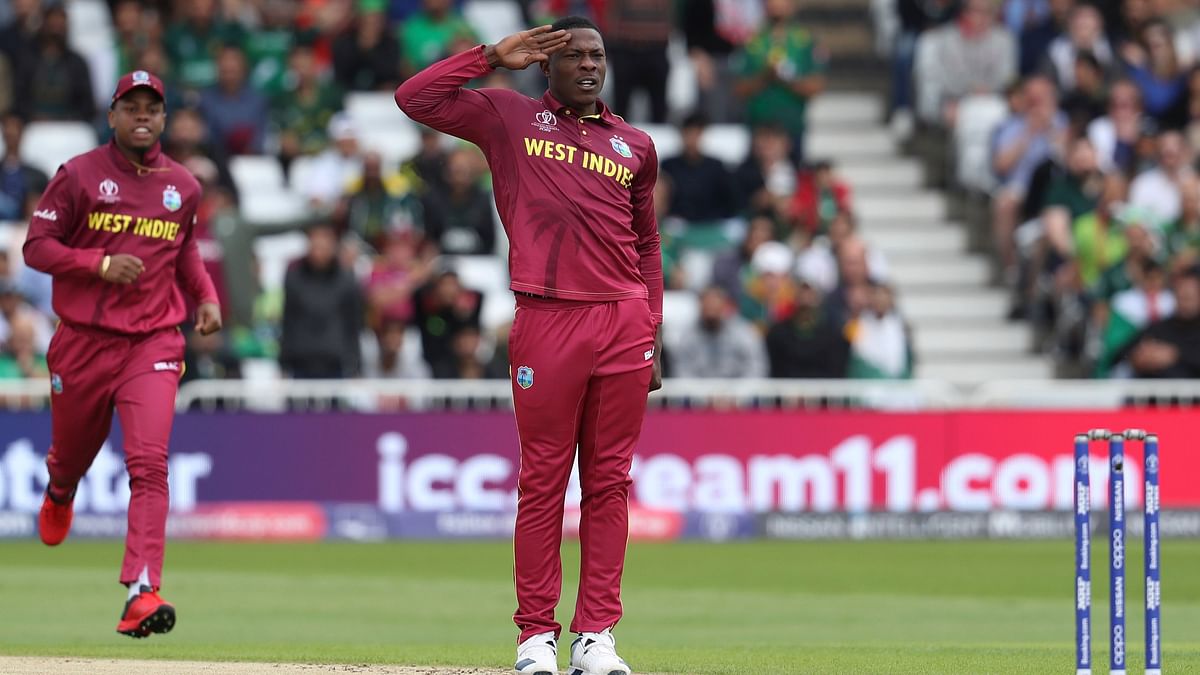 Sheldon Cottrell was the standout quick for the Windies, removing David Warner (3) and Glenn Maxwell (0).