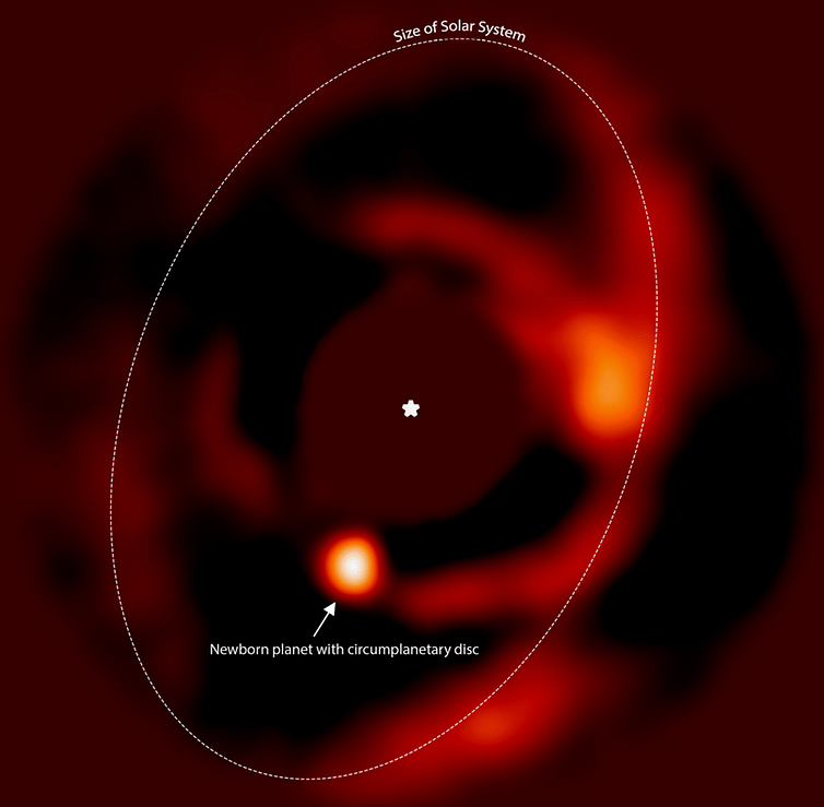 We detected the first proof for one of these discs in the form of an infrared glow around a baby planet, PDS 70 b.