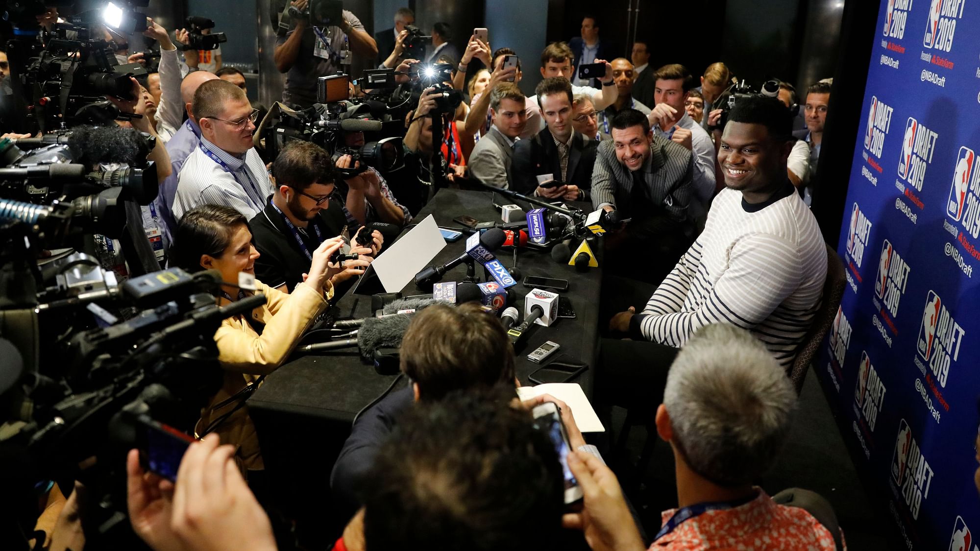 Zion Williamson smiled his way through nearly half an hour of questions.