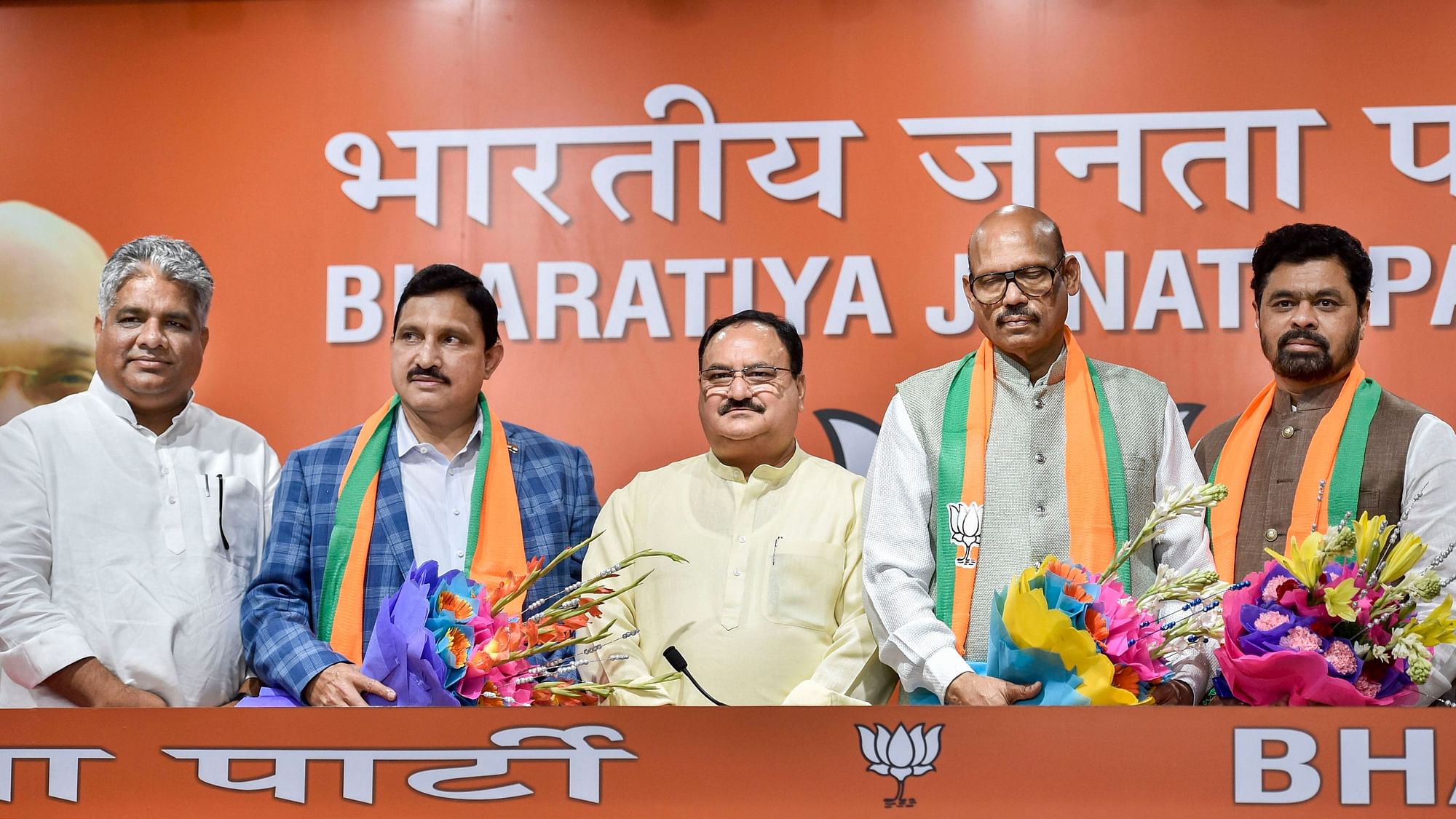 TDP Rajya Sabha MPs YS Chowdary, TG Venkatesh and CM Ramesh join BJP in the presence of party’s Working President JP Nadda in New Delhi, on Thursday, 20 June.
