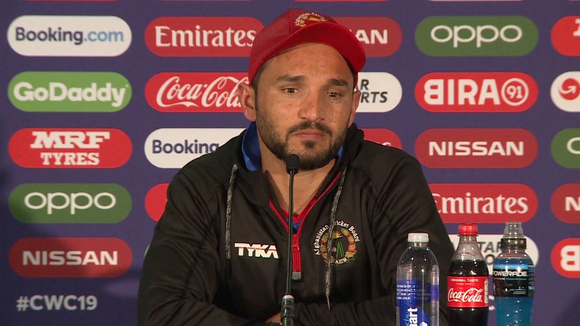 Afghanistan captain, Gulbadin Naib during post match press conference.&nbsp;