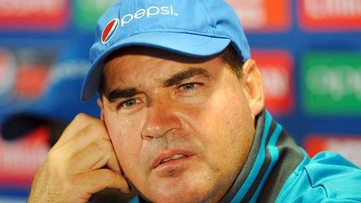 Pakistan coach Mickey Arthur attends a press conference ahead of their ICC Champions Trophy Group B match against India at Edgbaston in Birmingham, England.&nbsp;