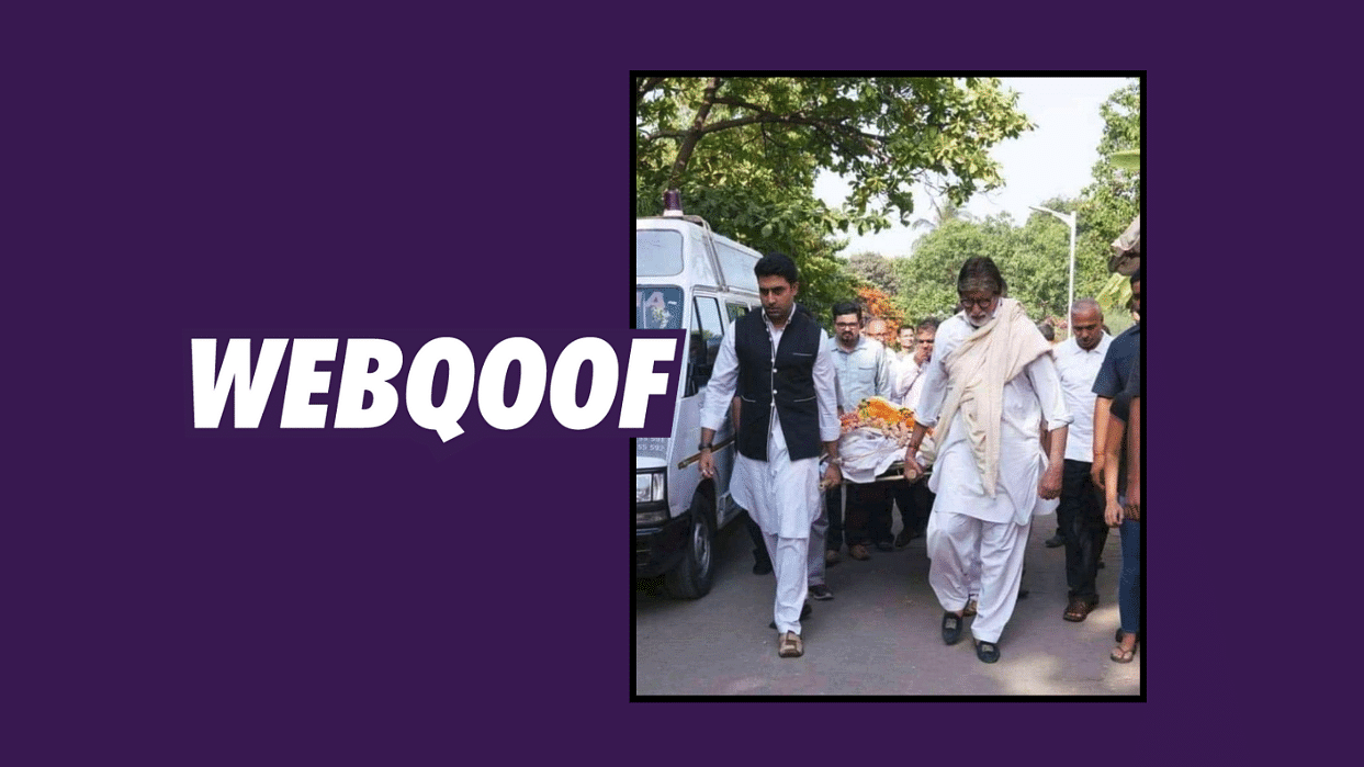 A viral image falsely claimed that Amitabh Bachchan was seen carrying the body of his servant.