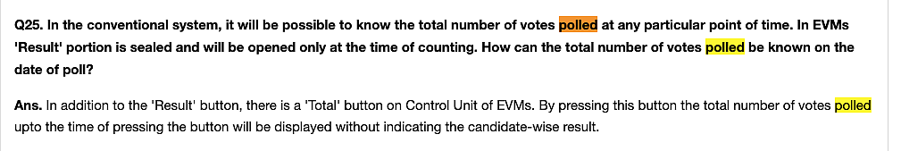 <a href="https://eci.gov.in/faqs/evm/general-qa/electronic-voting-machine-r2/">Election Commission’s FAQs</a>