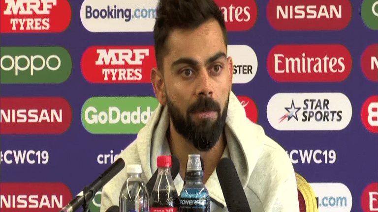 Virat Kohli at the pre-match press conference in Manchester on Saturday, 15 June.