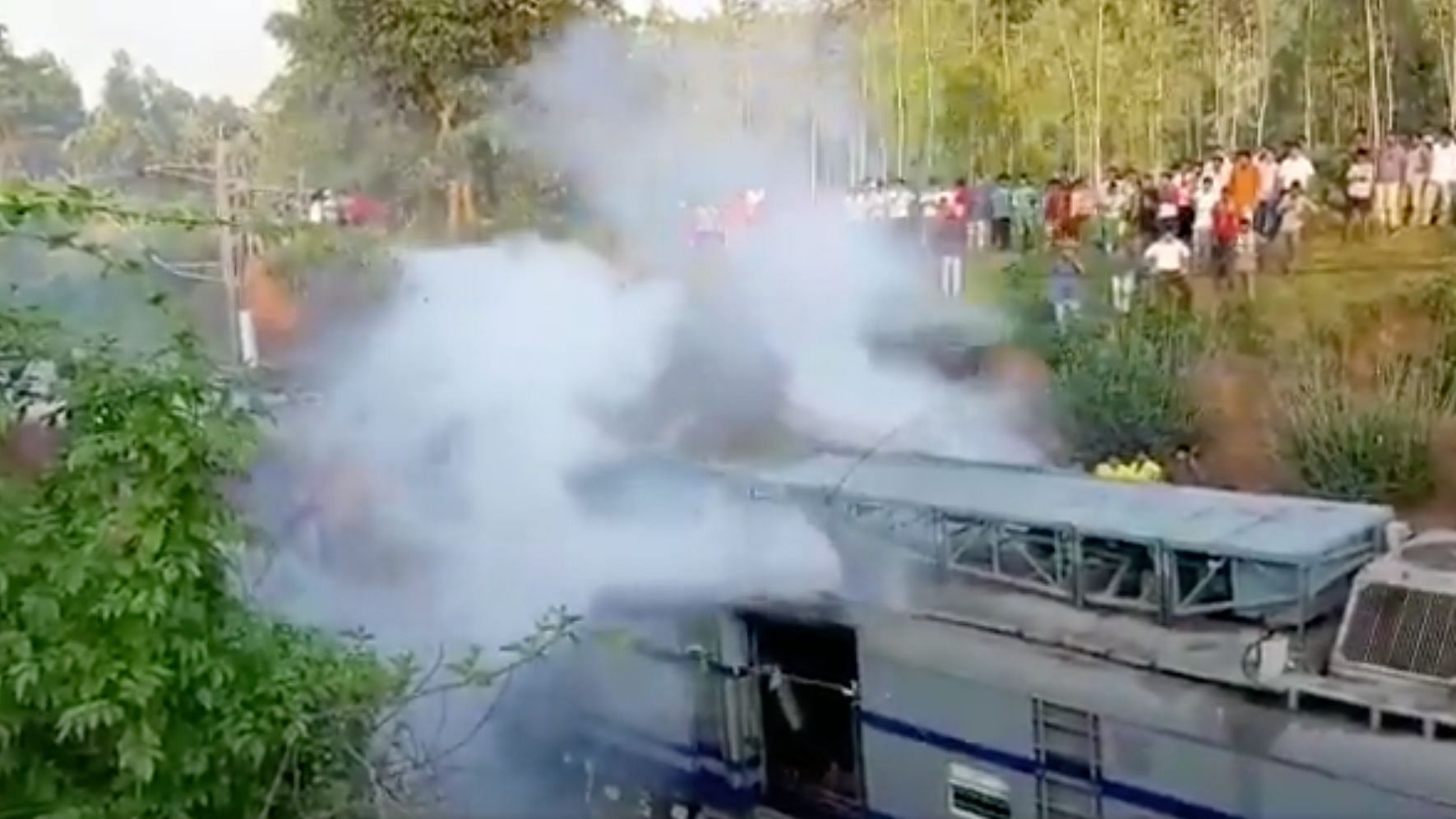 The Samaleshwari Express train caught fire in Odisha’s Rayagada district.