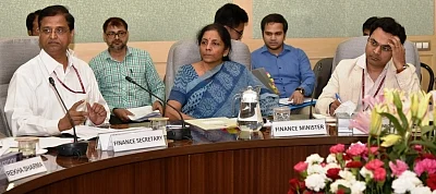 New Delhi: Union Finance and Corporate Affairs Minister Nirmala Sitharaman chairs Pre-Budget consultations with the representatives of Social Sector Groups in connection with the forthcoming General Budget 2019-20, in New Delhi on June 14, 2019. Also seen Finance Secretary Subhash Chandra Garg. (Photo: IANS)