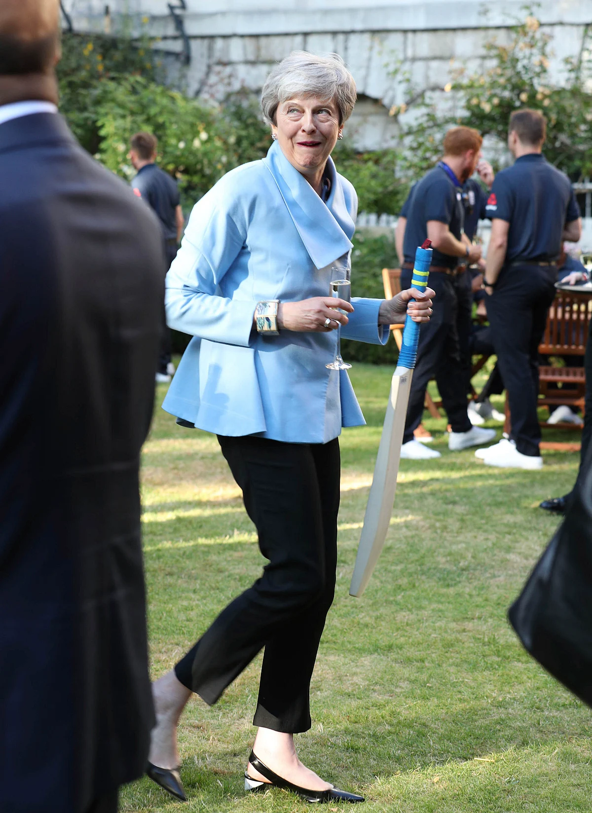 Britain’s Prime Minister Theresa May during a reception with members of the England cricket team, to celebrate their victory in the Cricket World Cup.