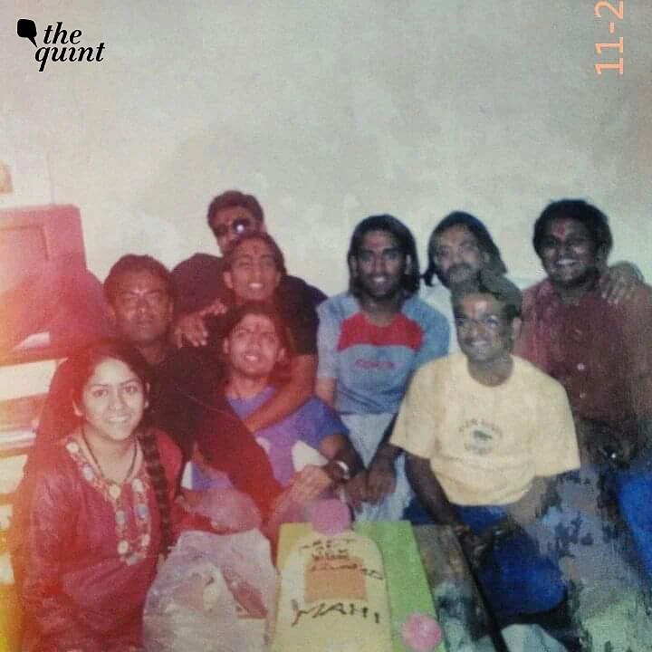 A young MS Dhoni. Also seen in the photo is a cake with ‘Mahi’ written on it. 