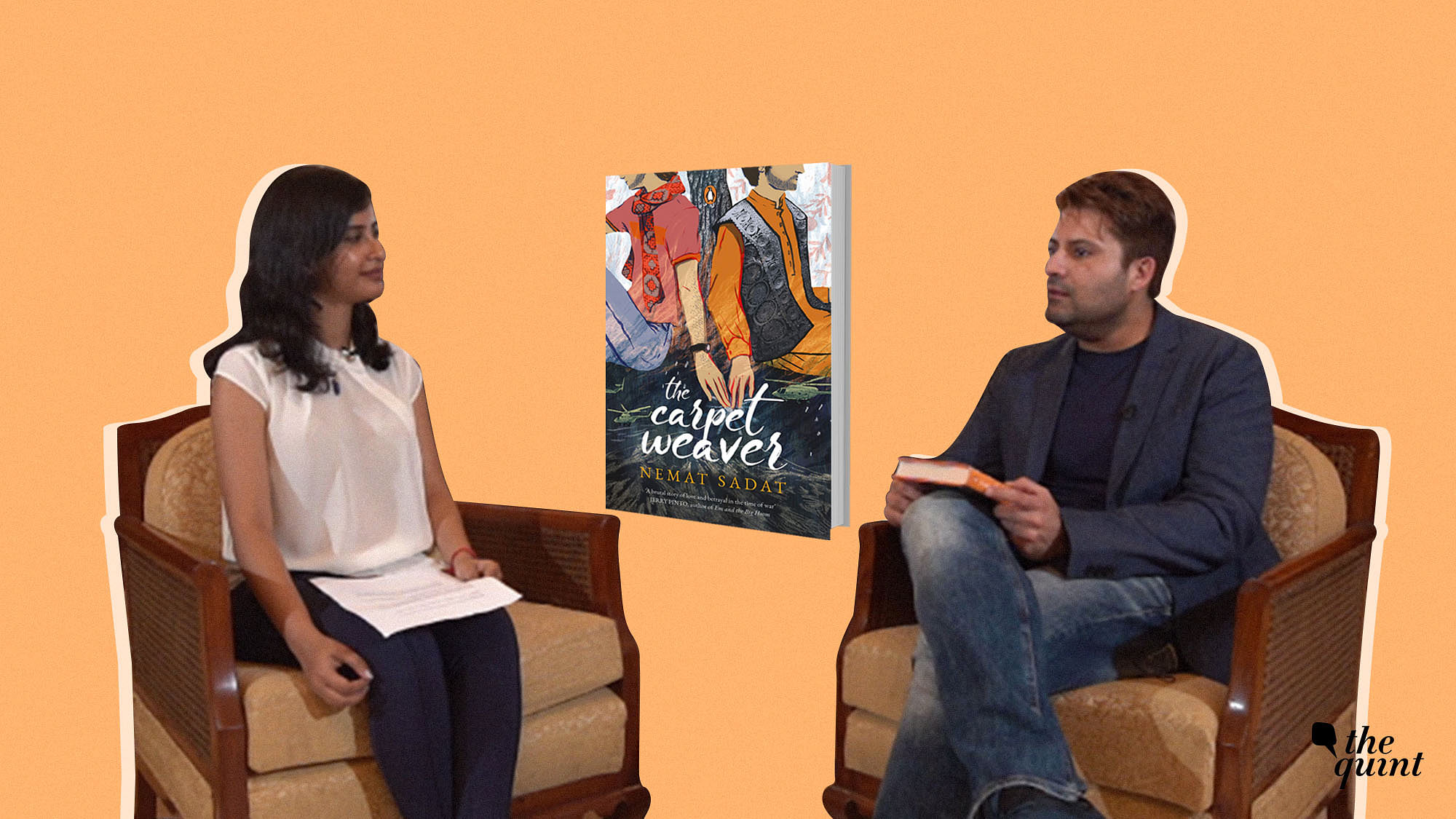 The Quint’s Indira Basu (left) with author-activist Nemat Sadat (right) along with the cover of the book by Sadat (centre). Image used for representational purposes.