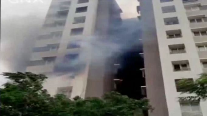A massive fire has broken out in a residential complex in Ahmedabad