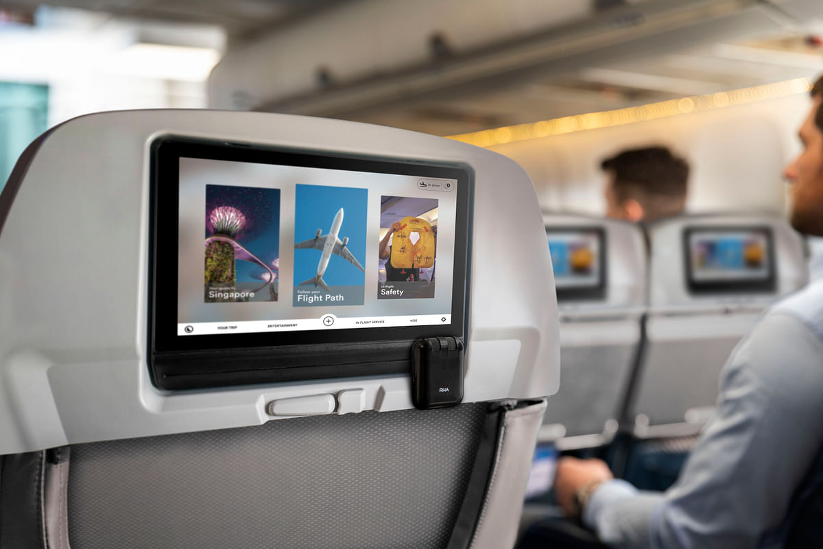 Connect your bluetooth headphones to  the inflight entertainment system using RHA’s wireless bluetooth adapter.
