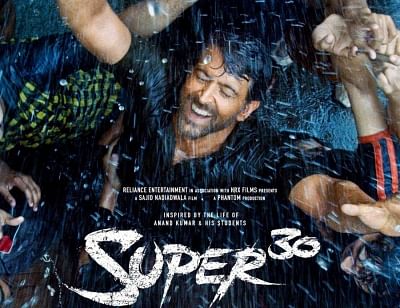 Poster of Hrithik Roshan-starrer "Super 30".