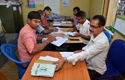 Guwahati: National Register of Citizens (NRC) officials busy with the publication of the final draft of updated NRC for Assam at NRC Seva Kendra, in Guwahati on  July 24, 2018. (Photo: IANS)
