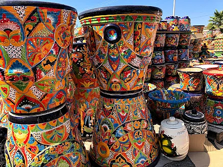 Mexican pottery on the drive home and plenty of it.