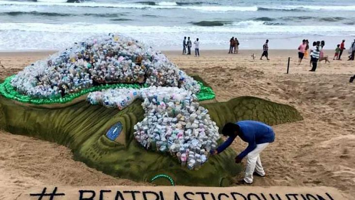 Patnaik won the ‘People’s Choice Award’ for his sand sculpture ‘Stop Plastic Pollution, Save Our Ocean’.