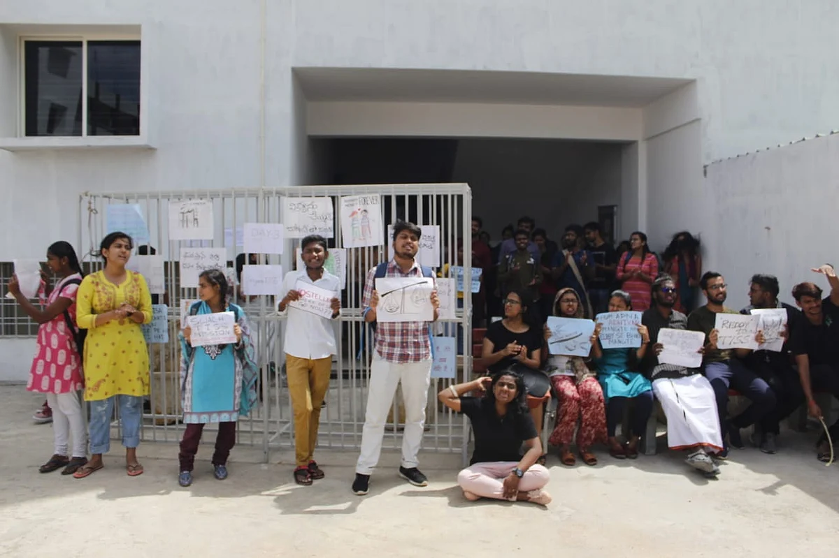 Students protest in TISS 