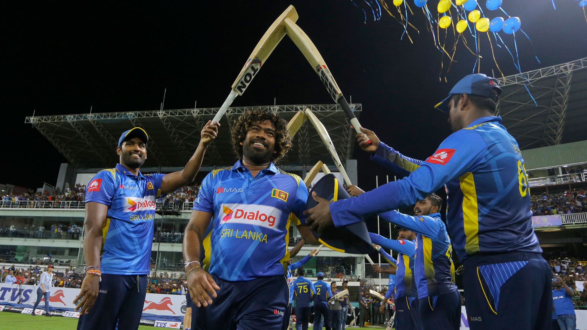 Lasith Malinga Pakistan’s Shahid Afridi with his 99th scalp in the first match against New Zealand.