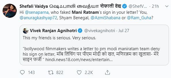 Mani Ratnam’s team confirmed to The Quint that the filmmaker did sign the letter.