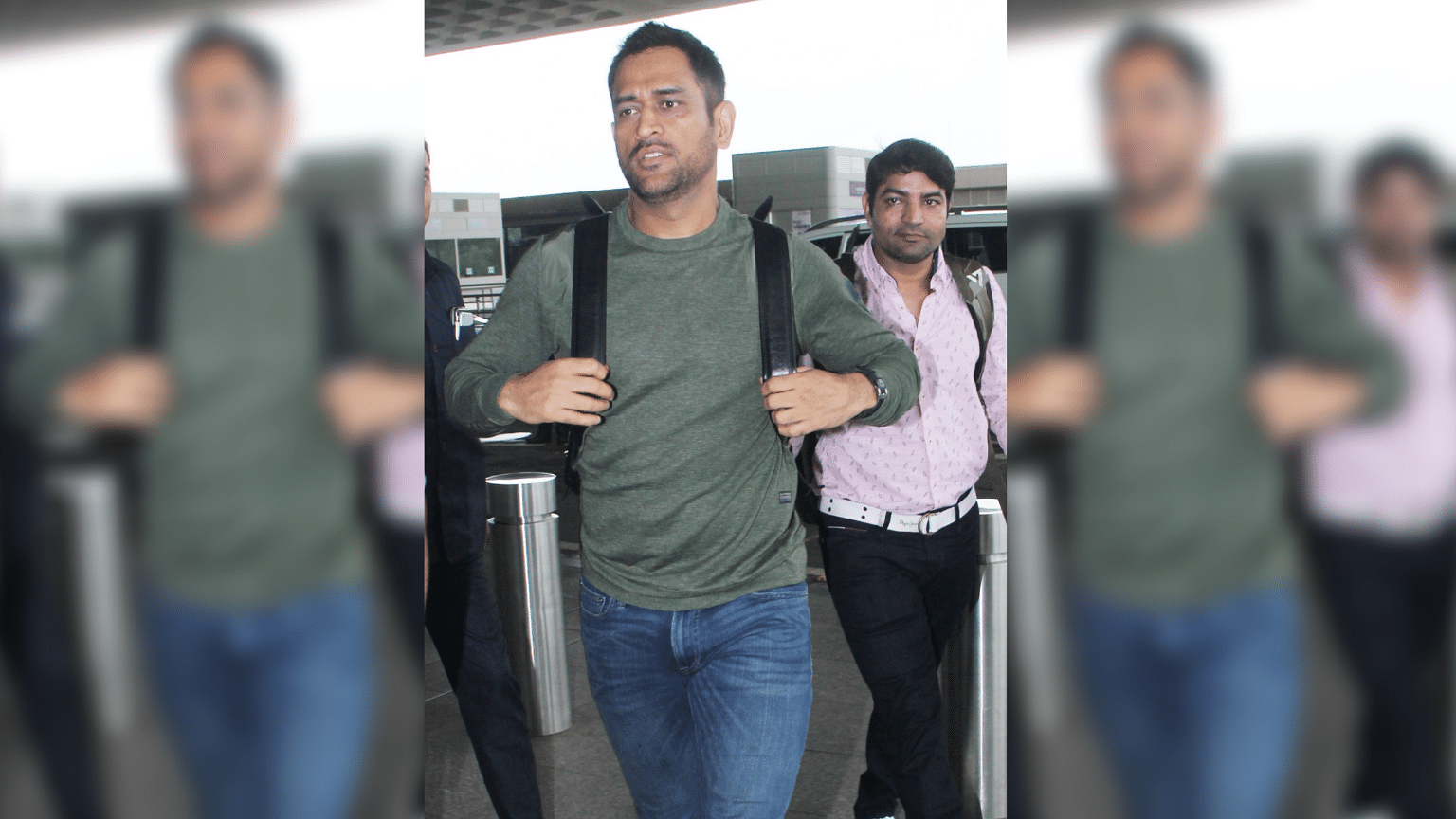 Indian cricketer Mahendra Singh Dhoni was spotted at the Mumbai Airport on Saturday, 27 July.