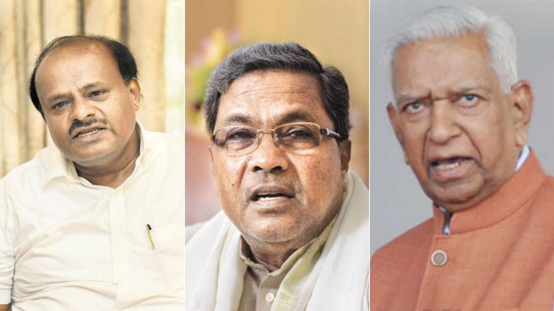 HD Kumaraswamy, Siddaramaiah and Vajubhai Vala.