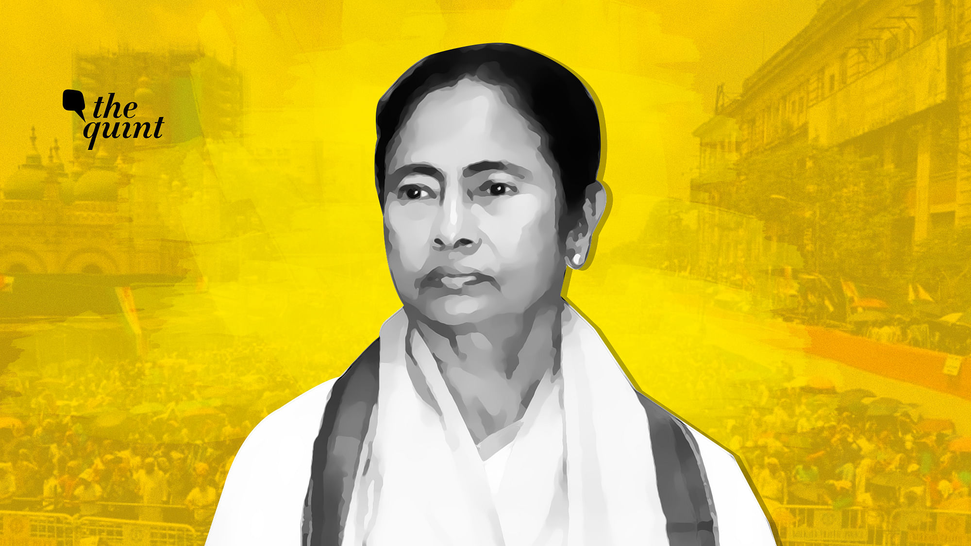 Image of West Bengal CM Mamata Banerjee against backdrop of 21 July 2019 rally in Bengal, used for representational purposes.