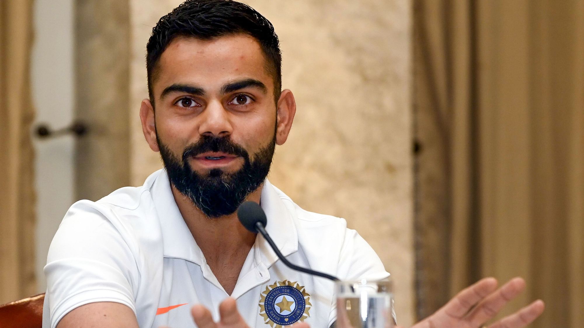 Indian skipper Virat Kohli addressed the media on Monday in Mumbai before leaving for the one-month long tour of West Indies.