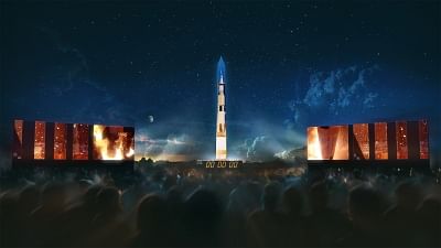 "Apollo 50: Go for the Moon," a special 17-minute show, will combine full-motion projection-mapping artwork on the Washington Monument to recreate the launch of Apollo 11 and its moon landing. Shows will take place on July 19-20.  (Photo Source: Smithsonian National Air and Space Museum)