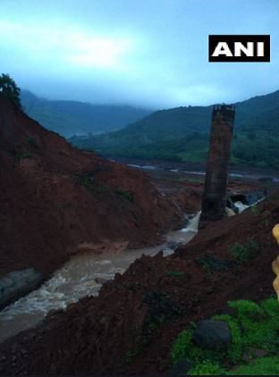 The dam in Maharashtra gave way around 10 pm on Tuesday night, after very heavy rains over  the last two days.