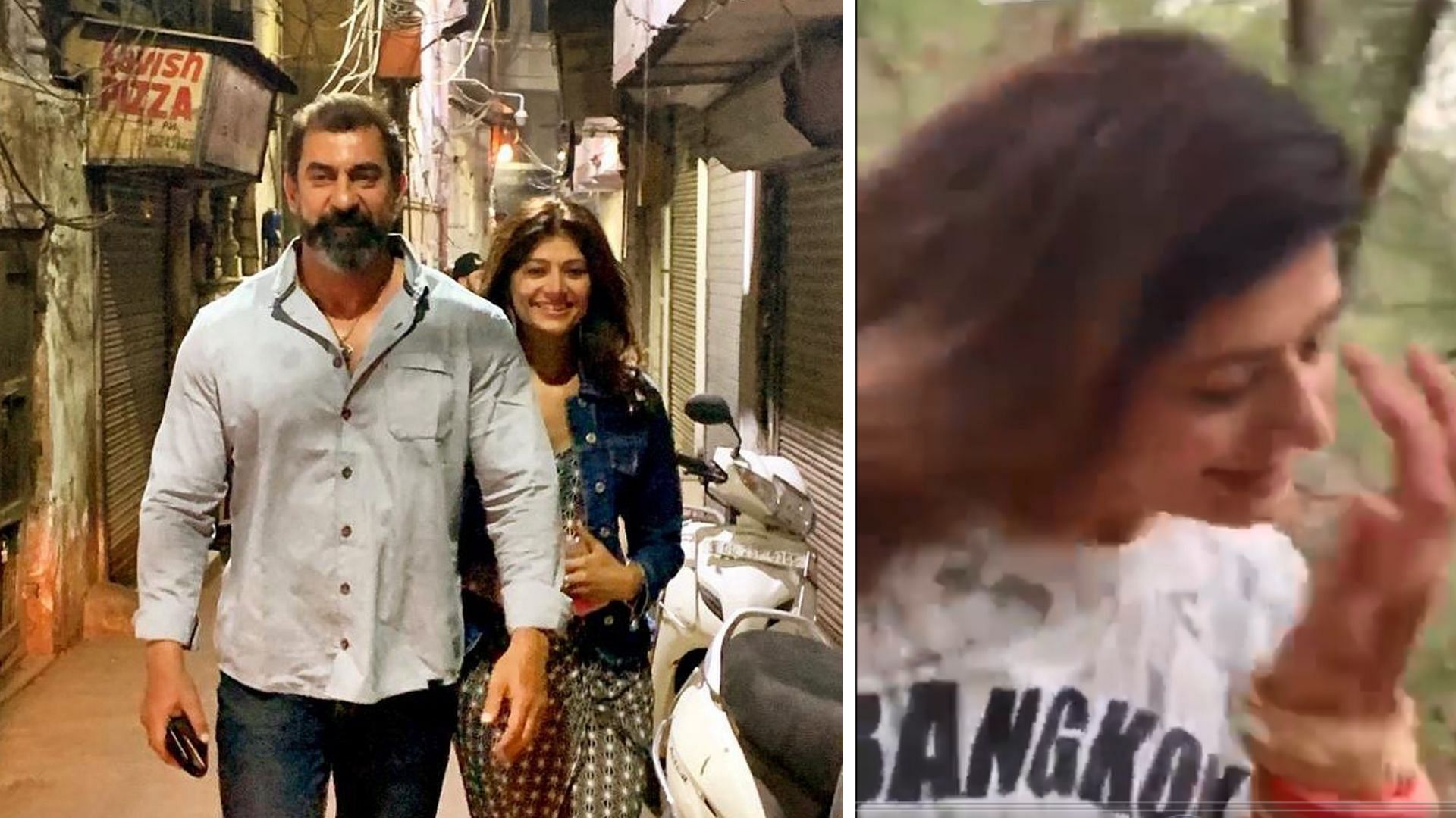 Pooja Batra with Nawab Shah; the actor shows off her <i>choora.</i>