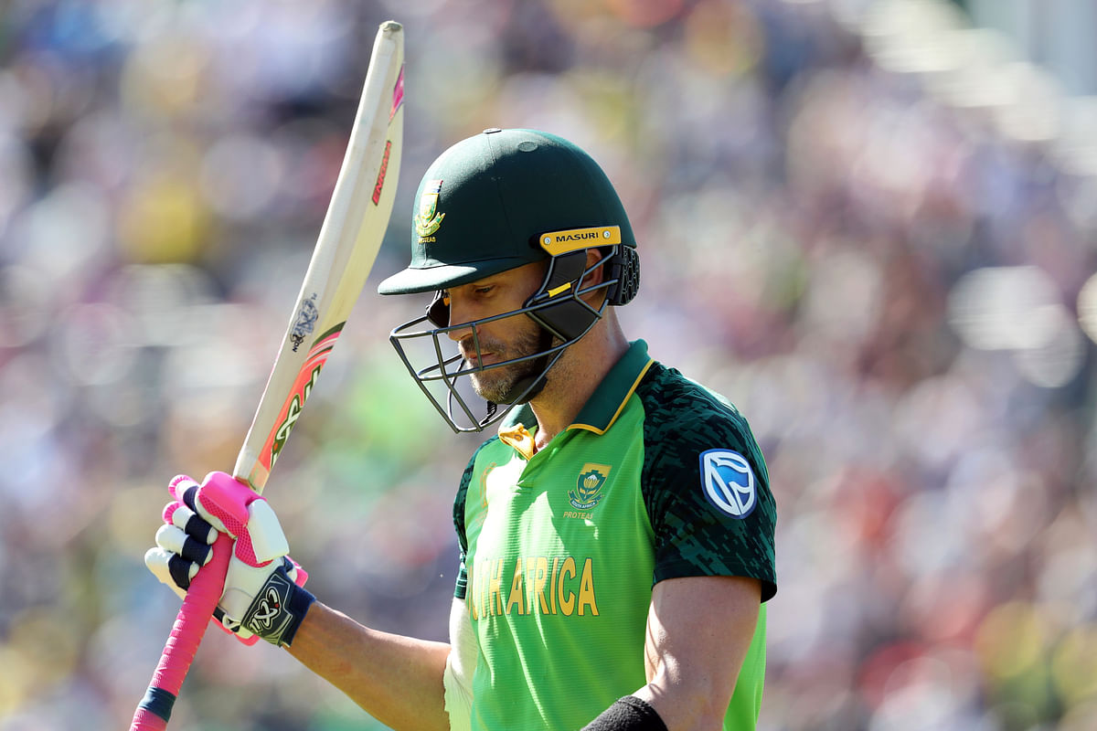 Faf du Plessis reached three figures in 93 balls – and was dismissed off his very next delivery for 100.