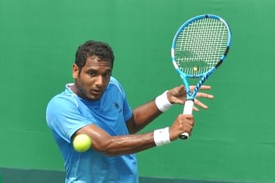 Sumit Nagal earned his first-ever Davis Cup win, beating Hufaiza Mohammed Rehman 6-0, 6-2.