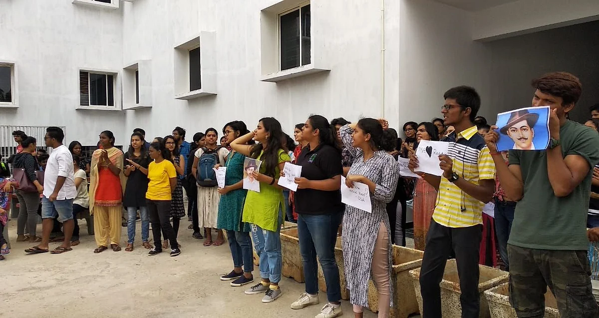 Students protest in TISS 