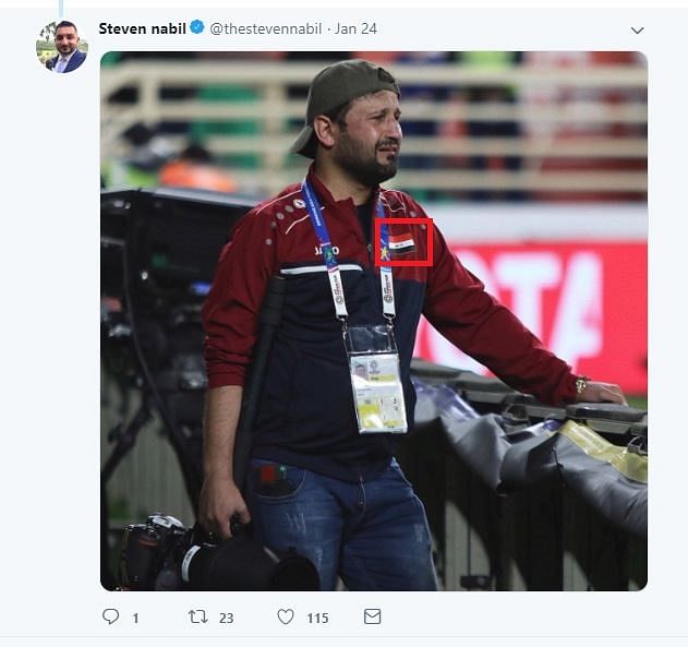 It’s a photo of an Iraqi photographer who cried as his team went down to Qatar in the round of 16 of AFC Asia Cup.