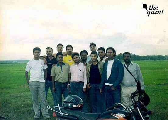 Young MS Dhoni (second from right) with his friends.