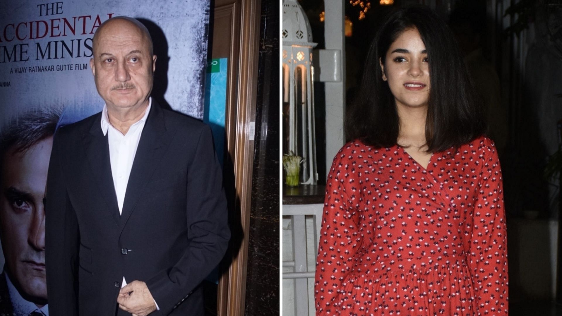 Anupam Kher has spoken out about Zaira Wasim’s decision to quit Bollywood.