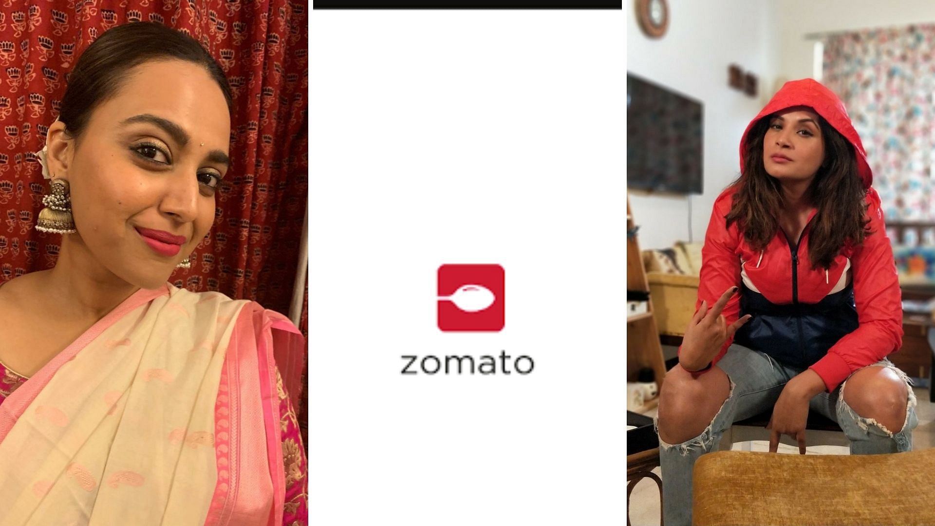 Swara and Richa praised Zomato on Twitter.