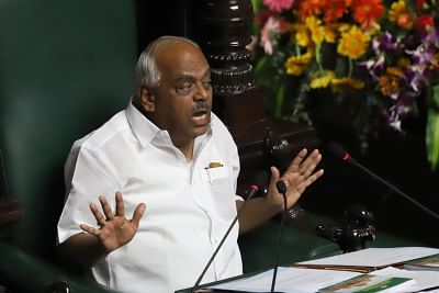 Bengaluru: Karnataka Speaker KR Ramesh Kumar in the state assembly where Chief Minister HD Kumaraswamy moved motion of confidence in Bengaluru on July 18, 2019. (Photo: IANS)