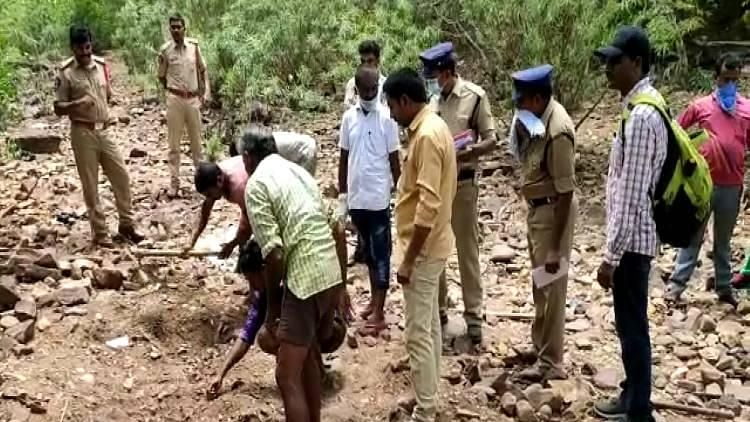An unidentified body exhumed near Narasimha Temple in Nallamala forest, Kurnool on Saturday, 13 July, is suspected to be a case of human sacrifice.