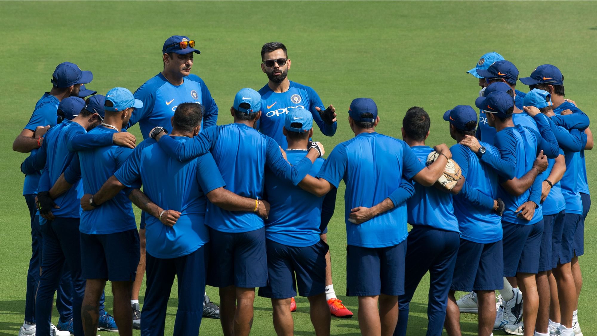 File picture of Indian skipper Virat Kohli and the team.